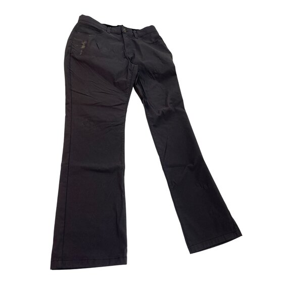 Eddie Bauer Mens 34x32 Black Stretch Pants With Flare Legs & Pocket Details 88d - Picture 1 of 10